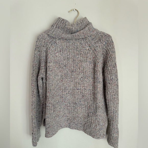 Madewell Silk and Wool Blend Turtleneck Rainbow Fleck Sweater - Picture 4 of 9